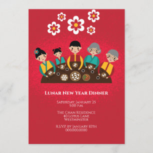 Chinees nieuwjaar, nieuw jaar kaart