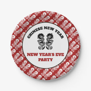 Chinees nieuwjaar Oriental Dragon Papieren Bordje