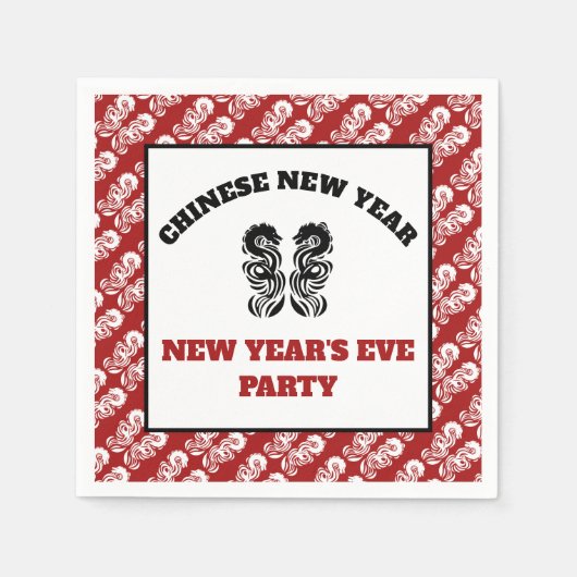 Chinees nieuwjaar Oriental Dragon Servet (Voorkant)