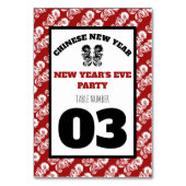 Chinees nieuwjaar Oriental Dragon Table No. Kaart (Achterkant)