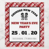 Chinees nieuwjaar Oriental Dragon Wijn Etiket (Enkel label)
