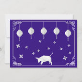 Chinees nieuwjaar origami Ox, paars Kaart (Achterkant)