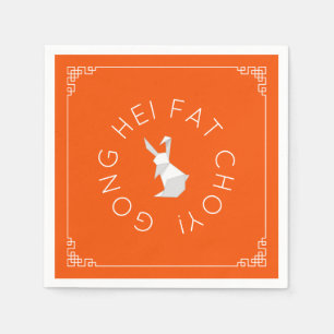 Chinees nieuwjaar Origami Rabbit Napkins Servet