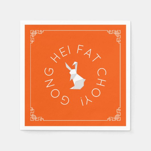 Chinees nieuwjaar Origami Rabbit Napkins Servet (Voorkant)
