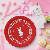 Chinees nieuwjaar, Origami Rabbit & Stars Paper Pl Papieren Bordje (Feest)