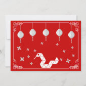 Chinees Nieuwjaar Origami Slang Uitnodiging (Achterkant)