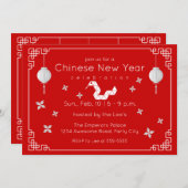 Chinees Nieuwjaar Origami Slang Uitnodiging (Voorkant / Achterkant)