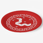 Chinees Nieuwjaar Origami Snake & Stars Papieren Bordje (Gekanteld)