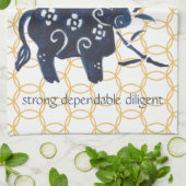 Chinees nieuwjaar Ox dierentuin 2021 Theedoek (Gevouwen)