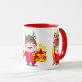 Chinees nieuwjaar Ox Trio Mok (Voorkant rechts)