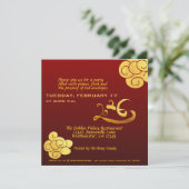 Chinees Nieuwjaar Paard 2026 Gold Clouds Teksten I Kaart (Staand voorkant)