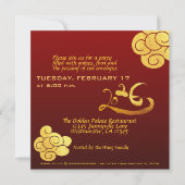 Chinees Nieuwjaar Paard 2026 Gold Clouds Teksten I Kaart (Voorkant)