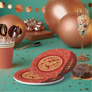 Chinees Nieuwjaar Paard 2026 Gold Red PPRP Papieren Bordje