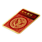 Chinees Nieuwjaar Paard 2026 Goud Rood FPM Magneet (Linkerzijde)