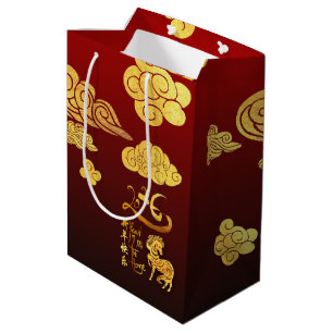 Chinees Nieuwjaar Paard 2026 Gouden Wolken MGB Medium Cadeauzakje
