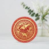 Chinees Nieuwjaar Paard 2026 met wensen CFC2 Feestdagenkaart (Staand voorkant)