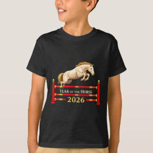 Chinees Nieuwjaar Paard 2026 Paardensport Sprong T-shirt