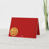Chinees Nieuwjaar Paard 2026 Rood Goud HGC Feestdagen Kaart (Achterkant)