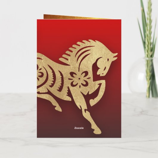 Chinees Nieuwjaar Paard 2026 VGC Feestdagen Kaart (Achterkant)