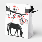 Chinees Nieuwjaar Paard en Rode Bloesems Bedankdoosjes (Achterkant)