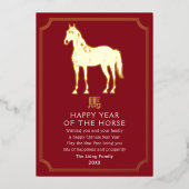 Chinees Nieuwjaar Paard Folie Feestdagenkaart (Voorkant)