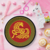 Chinees Nieuwjaar Paard Papieren Bordje (Feest)