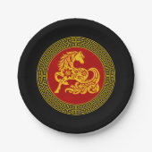 Chinees Nieuwjaar Paard Papieren Bordje (Voorkant)