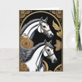 Chinees Nieuwjaar Paard Wenskaart Kaart