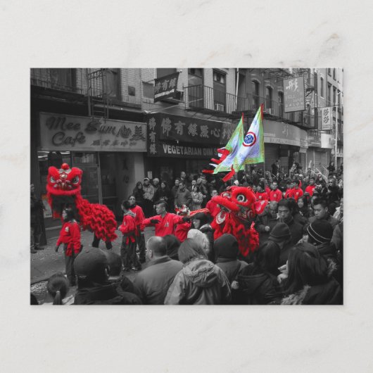 Chinees Nieuwjaar Parade NY Briefkaart (Voorkant)