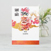 Chinees Nieuwjaar partij sparen de datum Kaart (Staand voorkant)