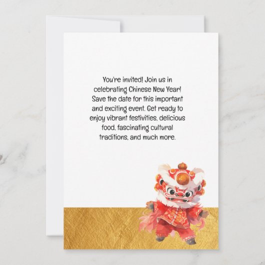 Chinees Nieuwjaar partij sparen de datum Kaart (Achterkant)