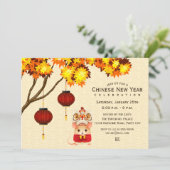 Chinees Nieuwjaar Rat Leeuw Dancer Kaart (Staand voorkant)