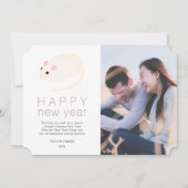 Chinees Nieuwjaar Rat Witte Foto Vakantie Kaart (Voorkant)