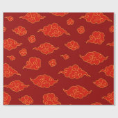 Chinees Nieuwjaar Red Gold Auspicious Clouds Cadeaupapier (Vlak)