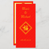 Chinees nieuwjaar - Red Lucky Fu-symbool Menu (Voorkant / Achterkant)