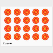 Chinees nieuwjaar - Red Lucky Fu-symbool Ronde Sticker (Vel)