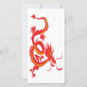 Chinees nieuwjaar rode draak feestdagenkaart