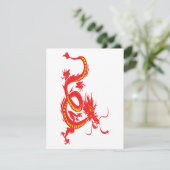 Chinees nieuwjaar rode draak feestdagenkaart (Staand voorkant)