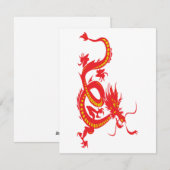 Chinees nieuwjaar rode draak feestdagenkaart (Voorkant / Achterkant)