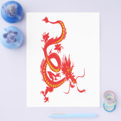 Chinees nieuwjaar rode draak flyer (Enkel)
