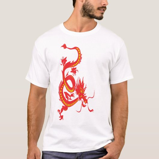 Chinees nieuwjaar rode draak t-shirt (Voorkant)