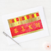 Chinees Nieuwjaar Rode en Gouden Lantaarns Sticker (Envelop)