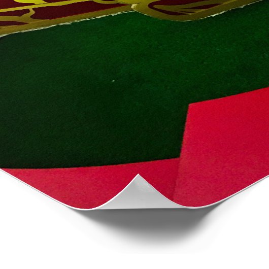 Chinees Nieuwjaar Rode Fan Vertoning Gouden Fu Poster (Hoek)