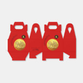 Chinees Nieuwjaar Rode Gouden Draak 2024 GFB Bedankdoosjes (Uitgevouwen)