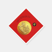 Chinees Nieuwjaar Rode Gouden Draak 2024 PN Servet (Hoek)