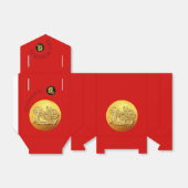 Chinees Nieuwjaar Rode Gouden Draak 2024 TFB Bedankdoosjes (Uitgevouwen)