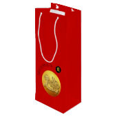 Chinees Nieuwjaar Rode Gouden Draak 2024 WGB Wijn Cadeautas (Achterkant Gekanteld)