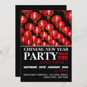 Chinees nieuwjaar, rode lantaarns kaart (Voorkant / Achterkant)