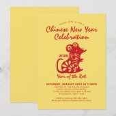 Chinees Nieuwjaar Rode Rat 2020 Kaart (Voorkant / Achterkant)