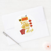Chinees nieuwjaar ronde sticker (Envelop)